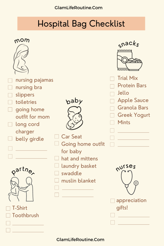 A His + Hers Hospital Bag Checklist - In Honor Of Design